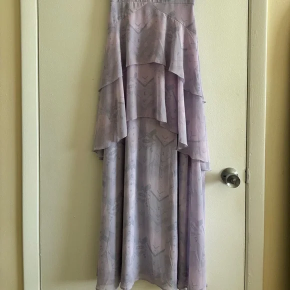 Versona Pastel Lavender Tiered V-Neck Maxi Dress - Picture 3 of 5